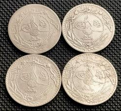 SULTAN MEHMET REŞET HAN 1327 YILI 4 ADET 20 PARA LOT ÇÇT (107)