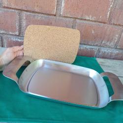 Ikea  Paslanmaz Celik Sunum Tepsisi,Mantar Matlı