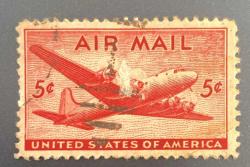 Amerika Birleşik Devletleri Pulu - Unıted States Stamp - Postadan Geçmiş Pul Filateli - DAMGALI - UÇAK TEMALI PUL,  5 PARA  - YABANCI PULLAR -NOSTALJİK DOĞUM GÜNÜ HEDİYESİ