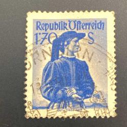 Avusturya Pulu - Österreich Austria Stamp -  Postadan Geçmiş Pul Filateli - 1950 Damgalı - YEREL KIYAFET GİYEN KADIN TEMALI PUL , 1.70 PARA - YABANCI PULLAR - NOSTALJİK DOĞUM GÜNÜ HEDİYESİ