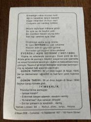 8 NİSAN 2006 - TAKVİM YAPRAĞI - DOĞUM GÜNÜ HEDİYESİ - BÜYÜK SAATLİ MAARİF TAKVİMİ - NACİ KASIM - EVEREKLİ AŞIK SEYRANİ - SEYHAN BARAJI HİZMETE GİRDİ - ŞER'İYE MAHKEMELERİ LAV EDİLDİ KADILARIN YERİNİ HAKİMLER ALDI
