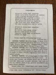 14 NİSAN 2006 - TAKVİM YAPRAĞI - DOĞUM GÜNÜ HEDİYESİ - BÜYÜK SAATLİ MAARİF TAKVİMİ - TÜRK KALP VAKFI - ORHAN VELİ KANIK DOĞDU - DOĞU BEYAZIT RUS ORDUSUNUN İŞGALİNE UĞRADI - ABRAHAM LİNCOLN SUİKAST SONUCU ÖLDÜ