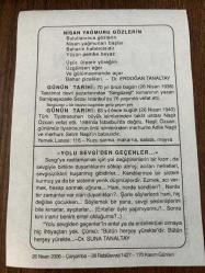 26 NİSAN 2006 - TAKVİM YAPRAĞI - DOĞUM GÜNÜ HEDİYESİ - BÜYÜK SAATLİ MAARİF TAKVİMİ - DR. ERDOĞAN TANALTAY - YAZAR SAMİPAŞAZADE SEZAİ VEFAT ETTİ - TİYATROCU NAŞİT ÖZCAN'IN VEFATI - DR. SUNA TANALTAY