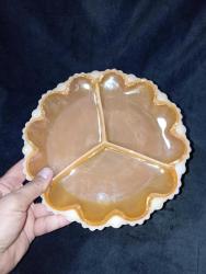 Anchor Hocking USA 3 bölmeli çerezlik. Sıfır kullanılmamış