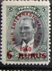 TÜRKİYE=1940   İ-1428-  İzmir Enternasyonal Fuarı Sürşarllı Seri  (**)'