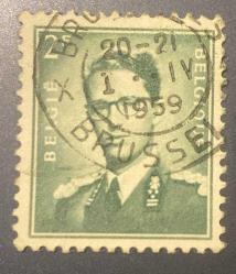 Belçika Pulu - Belgium Stamp - Postadan Geçmiş Pul Filateli - 1959 DAMGALI - KRAL BAUDOUIN TEMALI PUL , 2 PARA - YABANCI PULLAR-NOSTALJİK DOĞUM GÜNÜ HEDİYESİ