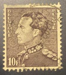 Belçika Pulu - Belgium Stamp - Postadan Geçmiş Pul Filateli - DAMGALI - Kral III. Leopold TEMALI PUL ,10 PARA - YABANCI PULLAR-NOSTALJİK DOĞUM GÜNÜ HEDİYESİ