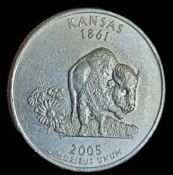 Amerika 2005 P Eyaletler Serisi Kansas Çeyrek Dolar