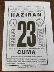 23 HAZİRAN 2006 - TAKVİM YAPRAĞI - DOĞUM GÜNÜ HEDİYESİ - BÜYÜK SAATLİ MAARİF TAKVİMİ - ATATÜRK - SADETTİN KAYNAK - HATAY'I TÜRKİYE'YE KATAN ANLAŞMA - OP.DR.HÜSNÜ İSMET ÖTÜRK VEFAT ETTİ