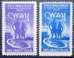 TÜRKİYE=1950  İ-1606..07  Dünya Gençlik Birliği (WAY) II. Konsey Toplantısı  (**)'