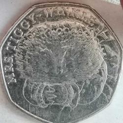 İNGİLTERE 2016 50 PENCE HATIRA 150th Anniversary - Birth of Beatrix Potter, Mrs Tiggy Winkle