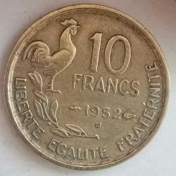 FRANSA 1952   10 FRANK
