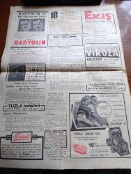 Cumhuriyet Gazetesi - 18 Ağustos 1939 - Hava Hücumlarına Karşı Korunma Yazan Yunus Nadi Başmakale - İsmet İnönü Edirne Numune Fidanlığında Dünkü Tetkikleri Esnasında Fotoğraf - Dünkü Hava Manevrası Hazırlıklarında Beyazıt Kulesindeki Gözcüler Fotoğraf - Cumhurreisimiz İsmet İnönü Dün Karaağaç İstasyon Binası Önünde - Ticaret Vekili Cezmi Erçin İstanbul'a Geldi - Sinir Harbi Başladı Almanya Müttefiklerin Arasını Mı Açmak İstiyor - Tarihi Roman Buhara Güneşi Yazan Orhan Rahmi Yazı Dizisi - İzmir'de Turistik Yolların İnşasına Başlandı - Kont Csaky'nin Hitler'le Mülakatı - Hacivat Ve Sarı Tehlike Yazan Peyami Safa - Tramvayda Tahtakurusu İle Bir Mülakat Yazan Mithat Cemal - Mussolini Badoglio İle Görüştü - Tiyatro Artistleriyle Sinema Sanatkarları Arasında Rekabet - Adliye Vekili Fethi Okyar Bugün İmralıya Gidiyor - Hamiyet Yüceses Ve Mısır Yıldızı Kiki Taksim Panaroma Bahçesinde - Uçurumda Bir Genç Kız Yazan Server Bedi Yazı - Dövüşlü Demirspor Galatasaray Maçında Çıkan Hadise