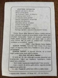 14 AĞUSTOS 2006 - TAKVİM YAPRAĞI - DOĞUM GÜNÜ HEDİYESİ - BÜYÜK SAATLİ MAARİF TAKVİMİ - ATATÜRK - SABAHATTİN KUDRET AKSAL - KIBRIS BARIŞ HAREKATININ 2.SAFHASI - YEDEK SUBAY OKULU EĞİTİME BAŞLADI