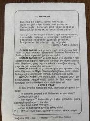 15 AĞUSTOS 2006 - TAKVİM YAPRAĞI - DOĞUM GÜNÜ HEDİYESİ - BÜYÜK SAATLİ MAARİF TAKVİMİ - YAHYA KEMAL - KANİYE BASIM - OPERA SANATÇISI SEMİHA BERKSOY VEFAT ETTİ - FATİH SULTAN MEHMET'İN TRABZON'U FETHETMESİ - NAPOLEON BONAPARTE'NİN DOĞUMU - PANAMA KANALI AÇILDI