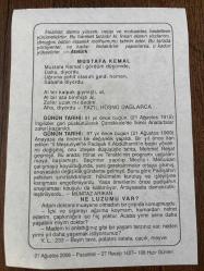 21 AĞUSTOS 2006 - TAKVİM YAPRAĞI - DOĞUM GÜNÜ HEDİYESİ - BÜYÜK SAATLİ MAARİF TAKVİMİ - HZ.MUHAMMED - ATATÜRK - FAZIL HÜSNÜ DAĞLARCA - İKİNCİ ANAFARTALAR ZAFERİ - MÜMTAZ ARIKAN