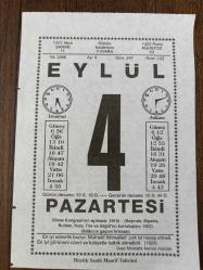4 EYLÜL 2006 - TAKVİM YAPRAĞI - DOĞUM GÜNÜ HEDİYESİ - BÜYÜK SAATLİ MAARİF TAKVİMİ - GAZİ MUSTAFA KEMAL ATATÜRK  - SİVAS KONGRESİ - İNGİLTERE KRAL VIII.EDVARD DOLMABAHÇE'YE GELDİ - EYLÜL AYINDA BİLİNMESİ GEREKENLER