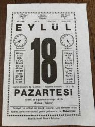18 EYLÜL 2006 - TAKVİM YAPRAĞI - DOĞUM GÜNÜ HEDİYESİ - BÜYÜK SAATLİ MAARİF TAKVİMİ - HZ.MUHAMMED - DR.ERDOĞAN TANALTAY - İLHAN SELÇUK - BÜYÜK MOSKOVA YANGINI