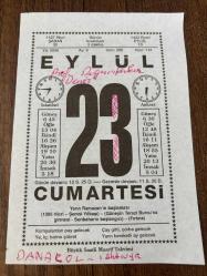 23 EYLÜL 2006 - TAKVİM YAPRAĞI - DOĞUM GÜNÜ HEDİYESİ - BÜYÜK SAATLİ MAARİF TAKVİMİ - YARIN MÜBAREK RAMAZAN - HİCRİ ŞEMSİ YILBAŞI - SONBAHAR FASLI VE GÜNEŞ TERAZİ BURCUNDA