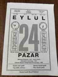 24 EYLÜL 2006 - TAKVİM YAPRAĞI - DOĞUM GÜNÜ HEDİYESİ - BÜYÜK SAATLİ MAARİF TAKVİMİ - HZ.MUHAMMED - RAMAZAN NASIL TESPİT EDİLİRDİ