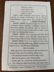 29 EYLÜL 2006 - TAKVİM YAPRAĞI - DOĞUM GÜNÜ HEDİYESİ - BÜYÜK SAATLİ MAARİF TAKVİMİ - ALMAN ATASÖZÜ - HZ.MUHAMMED - TÜRK-İTALYAN SAVAŞI BAŞLADI - FRANSIZ ROMANCI EMİLE ZOLA'NIN VEFATI - FRANSIZ LEON BOURGEOİS ÖLDÜ