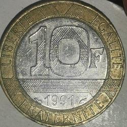 FRANSA 1991  10 FRANK