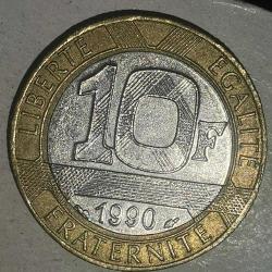 FRANSA 1990  10 FRANK