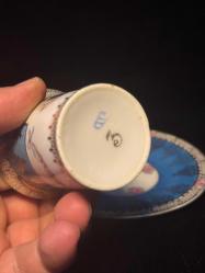 Sevres Stili Viyana Damgalı Napolyon Portreli Porselen Fincan & Tabak Takımı