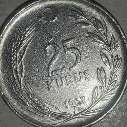 TÜRKİYE  1967  25 KURUŞ