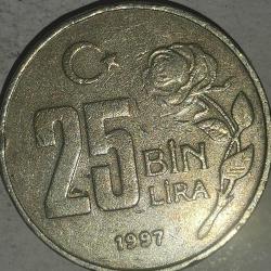 TÜRKİYE  1997    25 BİN  LİRA