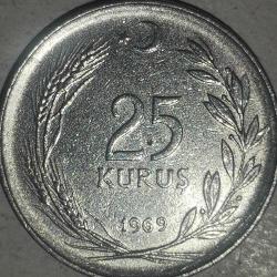 TÜRKİYE  1969  25 KURUŞ