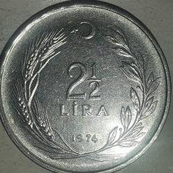 TÜRKİYE  1974  2,5 LİRA