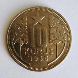 1938 10 KURUŞ ÇÇT KONDİSYONDA (155)