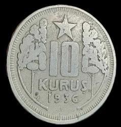 1936 10 Kuruş RR Nadir