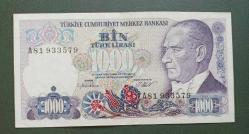 7 Emisyon A 81 Seri 1000 Lira Çil altı