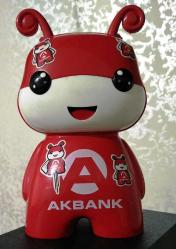 Akbank Kumbara Yüksek Kondisyon Üzerinde Orjinal Stikırlar Yapıştırılmıştır (Anahtarı Yoktur)