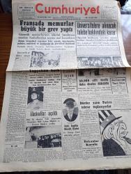 Cumhuriyet Gazetesi - 24 Eylül 1946 - Sömürgecilik Ve Akdeniz Emniyeti Cumhuriyet Başmakale - Fransa'da Memurlar Büyük Bir Grev Yaptı - Üniversitelere Alınacak Talebe Hakkındaki Karar - 30,000 Çift Torik Daha Denize Döküldü - İran'da İsyan - Amerikan Genelkurmay Başkanı Eisenhower Yeni Bir Topyekûn Harp Olursa Dünya Buna Dayanamayacaktır Diyor - İlkokullar Açıldı Dün İlk Dersleri Vali Sıkıyönetim Komutanı Milli Eğitim Müdürü Ve Emniyet Müdürü Verdiler - Sam Amca Karikatür Çizen Cemal Nadir - Kendi Davalarımız Yazan Ahmed Hamdi Başar - İsrail'in Gizli Orduları - Çocuk Tiyatrosu Ve Ses Opereti - Tehlikeli Kadın Bu Akşam Sümer Sinemasında - Safiye Ayla İsmail Dümbüllü Ve Suzan Yakar Beşiktaş Bahçesinde -  Yeni Futbol Ve Sportif Komiteleriyle Ceza Heyeti Seçildi - Hamdi Canko - Ulvi Yenal - Yavuz Sultan Selim Ağlıyor Yazan Feridun Fazıl Tülbentçi Yazı Dizisi - Sakızda Türk Yunan Dostluk Tezahürleri - Sınıflara Dönüş Yazan Burhan Felek Köşe Yazısı - Amcabey Ve Sürat Çizen Cemal