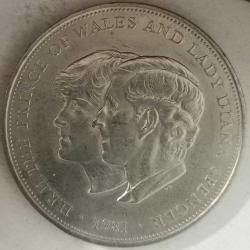 İNGİLTERE 1981  25 PENCE HATIRA Prens Charles ve Lady Diana düğünü