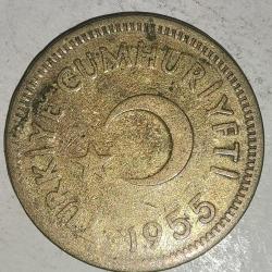 TÜRKİYE 1955  25  KURUŞ  HALİYLE