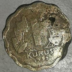 TÜRKİYE 1939  1 KURUŞ   HALİYLE