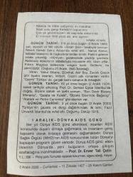 2 ARALIK 2006 - TAKVİM YAPRAĞI - DOĞUM GÜNÜ HEDİYESİ - BÜYÜK SAATLİ MAARİF TAKVİMİ - NAMIK KEMAL - NAMIK KEMAL SAKIZ ADASINDA VEFAT ETTİ - ARKEOLOG PROF. DR. SEMAVİ EYİCE DOĞDU - DÜNYA AİDS GÜNÜ - PROF. DR. ENVER TALİ ÇETİN - FAZIL ÜNVERDİ VEFAT ETTİ