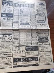 Cumhuriyet Gazetesi - 12 Nisan 1953 - Asıl Ne Bekliyoruz Yazan Nadir Nadi Başmakale - İki Parti Cumhuriyet Halk Partisi İle Demokrat Parti'nin Arası Yeniden Açılıyor - Kore'de Anlaşma Oldu - Suçlu Memurların Muhakeme Usulü - Dumlupınar Denizaltısına Dair Bilirkişi Raporu Dün Adalete Verildi - İstanbula Gelen Alman Alimi Ve Atom Bombası Butenand - İstanbul'un En Nazik Vatandaşı Seçilecek - Dumlupınar'ın Komutanı Yüzbaşı Sabri Çelebioğlu Dün Çanakkaleden Geldi - 3 Kadının Romanı Yazan Peride Celal Yazı Dizisi - Mareşal Rommel'in Hatıraları Yazan Lidell Hart Yazı Dizisi - Beşiktaş Vefa Bugün Karşılaşıyor - Fenerbahçeli Atletler İle Basketbolcular Atina'ya Gidiyorlar - Radife Erten Sabite Gülerman Ve Perihan Sözeri Tepebaşı Bahçesinde - İlk Renkli Türk Filmi Halıcı Kız Reji Muhsin Ertuğrul Atlas Sinemasında - Vivian Leigh Delirdi Mi - Tiyatro Âlemimizde Bir Anket