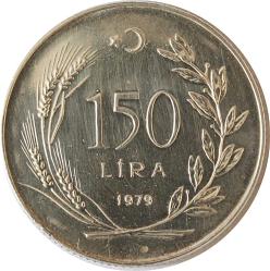 1979 Yılı 150 Lira  FAO Aile Planlaması Herkes İçin Yiyecek  (Kenar Tırtıklı)  ( 9 gr.   900 Ayar Gümüş  ) 9110