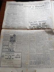 Cumhuriyet Gazetesi - 28 Kasım 1953 - Sen Ben Derken Yazan Nadir Nadi Başmakale - Moskova'nın Yeni Barış Taarruzu - Türkiye Bankalar Birliği - Stassen Önümüzdeki Ay Türkiye'ye Geliyor - Fransız Hükümeti Dün Büyük Tehlike Atlattı - Wembley Stadında Asrın Futbol Maçı İngiltere 3 Macaristan 6 Fotoğrafı - Pakistan Genel Valisi Gulam Muhammed Dün İstanbul'a Geldi Fotoğraf - Kırıkkale'de Görülen Uçan Daire - Eski İran Başbakanı Musaddık Müdafaasını Yapıyor - Pastörize Süt Fabrikaları Müşkül Durumda - Uçan Daire Muamması Hakkında İlk Eser - Kanada Amerika Arasında Radar Anlaşması - İzmir'de Büyük Bir Traktör Fabrikası Kuruluyor - Tütün Ve Ciğer Kanseri - Galatasaray Beykoz Karşılaşması - 1953 1954 Yunus Nadi Mükafatı En Güzel Hikaye - Beynelmilel Portreler Maurice Thorez - Kore'den 28 Yaralımız Geliyor - Tahran'a Dönen Prenses Fotoğrafı - İstanbul Belediyesi Şehir Tiyatroları Dram Kısmında Yavru Kartal Komedi Kısmında Onu Çok Seviyordum Piyesi - Yeni Eczaneler Kanunu - Kadriye Sarıca