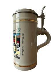 Nostaljik Antika Alman Zin Kapaklı Bira Bardağı Tankart