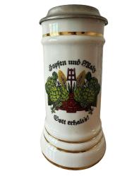 Nostaljik Antika Alman Zin Kapaklı Bira Bardağı Tankart