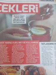 HÜRRİYET GAZETESİ HÜRRİYET KELEBEK 2 GAZETESİ DOĞUM GÜNÜ GAZETESİ - 11 temmuz 2017- diyetisyen Elvan Odabaşı kanar'ın katkılarıyla beyaz şeker sularoz doğal tatlandırıcılar hakkında merak edilenler- Şeker gerçekleri-sağlıklı tatlı tarifleri-kayısı tarçınlı kurabiye-pancarlı ekmek tatlısı- kinoalı kakaolu puding-orman meyveli muffin- Diyet yaparken tatlı yemeden ne kadar süre sabredebiliyorsunuz- dünyanın tarihini değiştiren 100 lider-