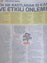 HÜRRİYET GAZETESİ HÜRRİYET KELEBEK 2 GAZETESİ DOĞUM GÜNÜ GAZETESİ - 31 ekim 2017- en sık rastlanan 10 kanser ve etkili önlemler alanında uzman üç doktordan kansere karşı uyarılar ve öneriler- a'dan Z'ye kanserden korunmanın yolu- beslenme alışkanlığı kanserden koruyacak beslenme önerileri- Stresten arının kanserden korunun- tıbbi Onkoloji Uzmanı Profesör Doktor Aziz yazar- onkolog Işıl Yıldız Ulu- kanserden koruyacak beslenme önerileri- beslenme ve diyet uzmanı Özge Öçal-