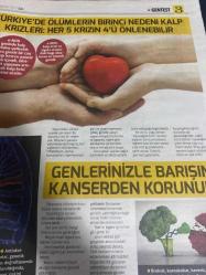 HÜRRİYET GAZETESİ HÜRRİYET KELEBEK 2 GAZETESİ DOĞUM GÜNÜ GAZETESİ - 13 Haziran 2017 - Serdar Savaş-erken tanı‘dan erken’i genlerimizde saklı-insan genomunun keşfi kişiye özel tıp çağını başlattı-diyabet korkulu rüyanız olmasın-genetik kodlar Alzheimer‘ın anahtarı-Türkiye’de ölümlerin birinci nedeni kalp krizleri-her beş krizin dördü önlenebilir-genlerinizle barışın kanserden korunun-stresinizi ölçtürebilir ve yönetebilirsiniz-ezberbozan yaklaşım genom‘a göre beslenme ve egzersiz-yaşlanma yavaşlatılabilir bir süreçtir- genlerinizde barışın kanserden korunun