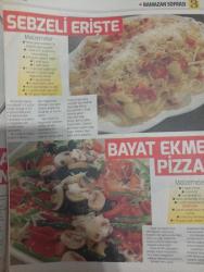 HÜRRİYET GAZETESİ HÜRRİYET KELEBEK 2 GAZETESİ DOĞUM GÜNÜ GAZETESİ - 6 haziran 2017 - Emine Beder'in hazırladığı birbirinden lezzetli tarifler-yemekler ve tatlılar-fırında sebzeli tavuk-soğan kebabı-revani-peynirli patlıcan böreği-bayat ekmek pizzası-sebzeli erişte-fırında sebzeli tavuk göğsü-fırında makarna- ceviz bohçası böreği-bulgurlu köfte-soğan kebabı-vişneli küp-talaş böreği-